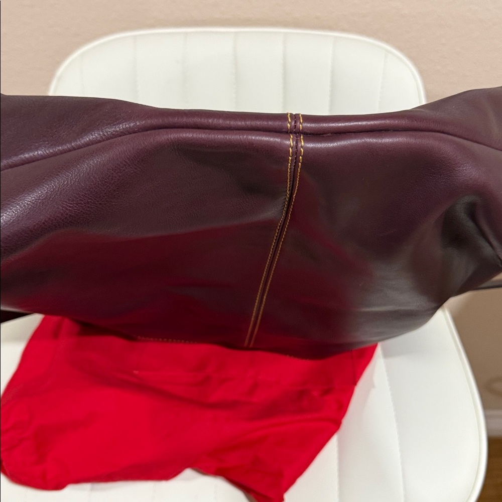 Dooney & Bourke Florentine Leather Shoulder Bag Plum Color - Picture 8 of 10